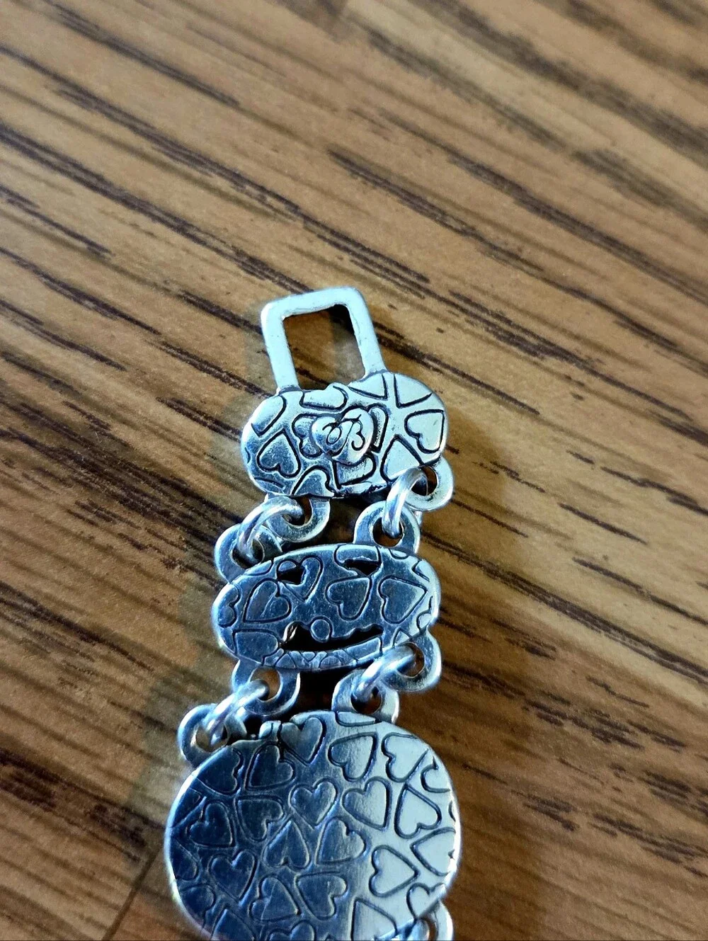 BRIGHTON Vintage Silver Floral And Scroll Link Bracelet GARDEN GIRL! - Picture 6 of 9